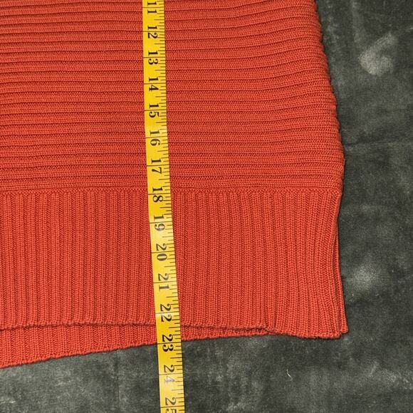Grace Elements Sweater Women’s XL Cotton Rust Orange Sleeveless Ribbed Mock Neck - Picture 6 of 6